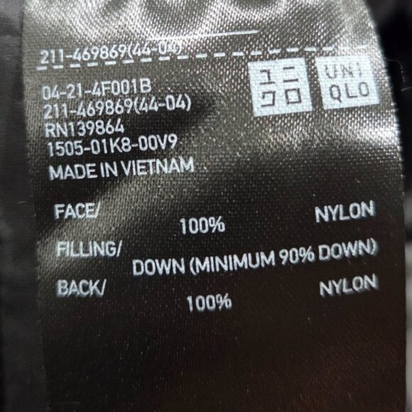 Uniqlo Ultra Light Womans Packable Down Jacket Black Size Large - Picture 10 of 11